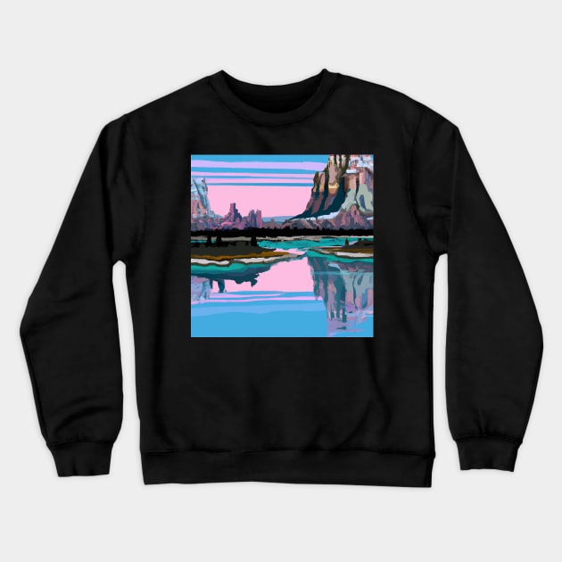 Scenic Mountain View Crewneck Sweatshirt by EggheadK8